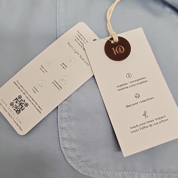 Tentree Womens 100% Tencel (Lyocell) 4 Pocket Glacier Blue Shorts Size L (NWT) - Picture 9 of 9